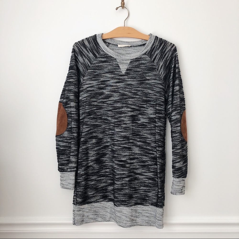 Black Sweater Dress with Elbow Patches